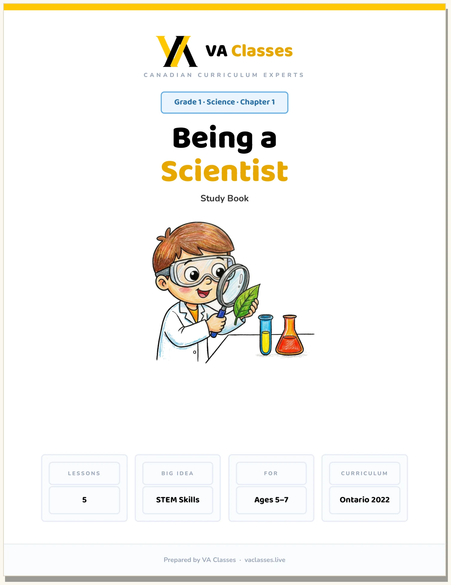 The Study Book cover of the Grade 1 Science pack