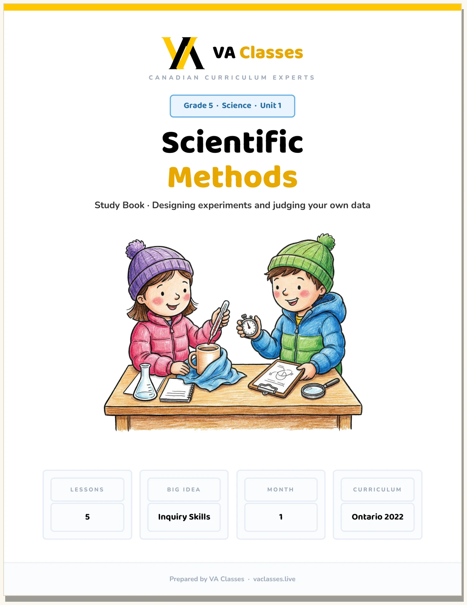 The Study Book cover of the Grade 5 Science pack
