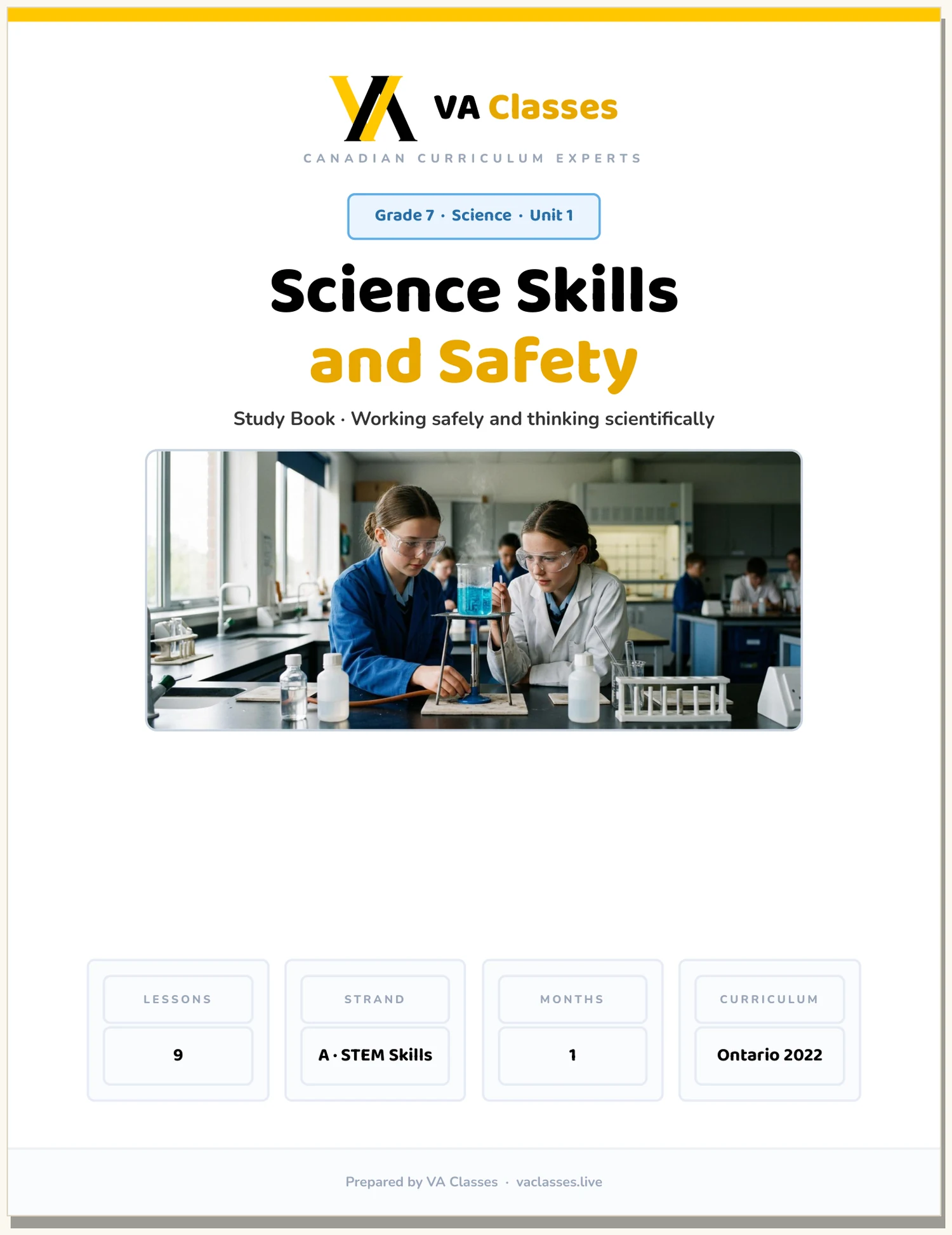 The Study Book cover of the Grade 7 Science pack