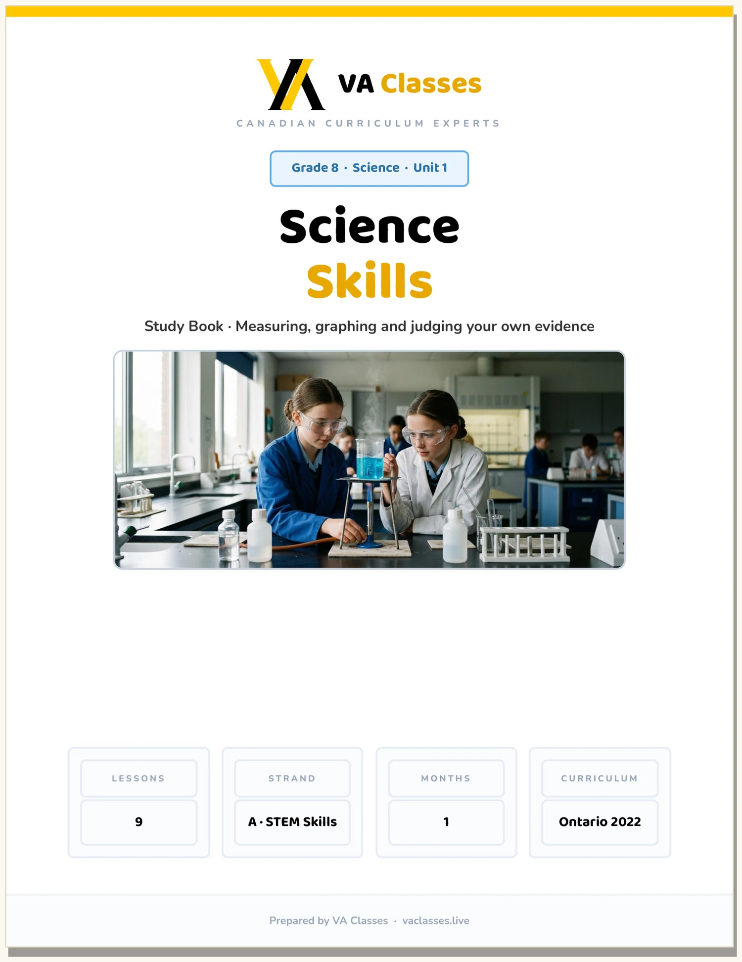 The Study Book cover of the Grade 8 Science pack